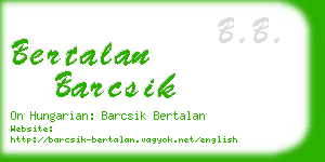 bertalan barcsik business card